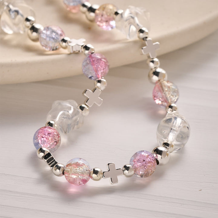 SolaceBeads Pastel Pink-Blue Gradient Glass &amp; Star Phone Charm: Soft Sparkle for Your Daily Carry - image 2