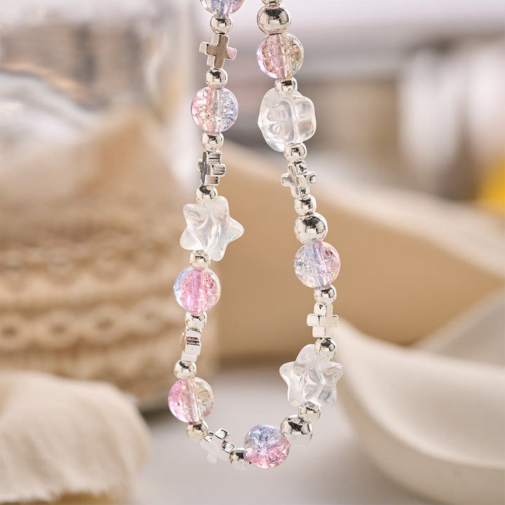 SolaceBeads Pastel Pink-Blue Gradient Glass &amp; Star Phone Charm: Soft Sparkle for Your Daily Carry - image 4