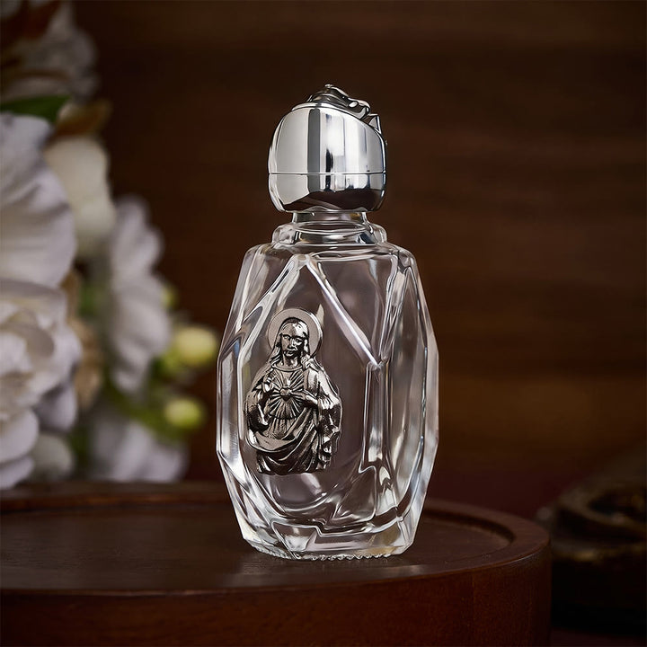 SolaceBeads Holy Water Bottle, Sacred Heart Image, Dual Tone Caps: Blessed Prayer Container - image 7