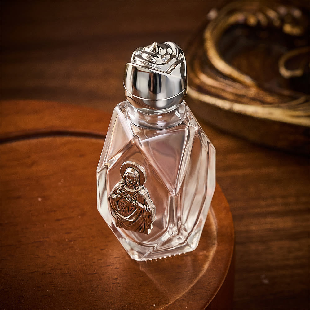SolaceBeads Holy Water Bottle, Sacred Heart Image, Dual Tone Caps: Blessed Prayer Container - image 8