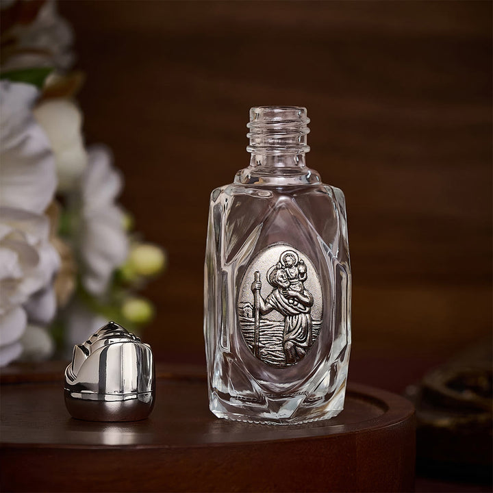Solacebeads St. Christopher Polygon Glass Holy Bottle: Designed For Travel Blessings  - image 6