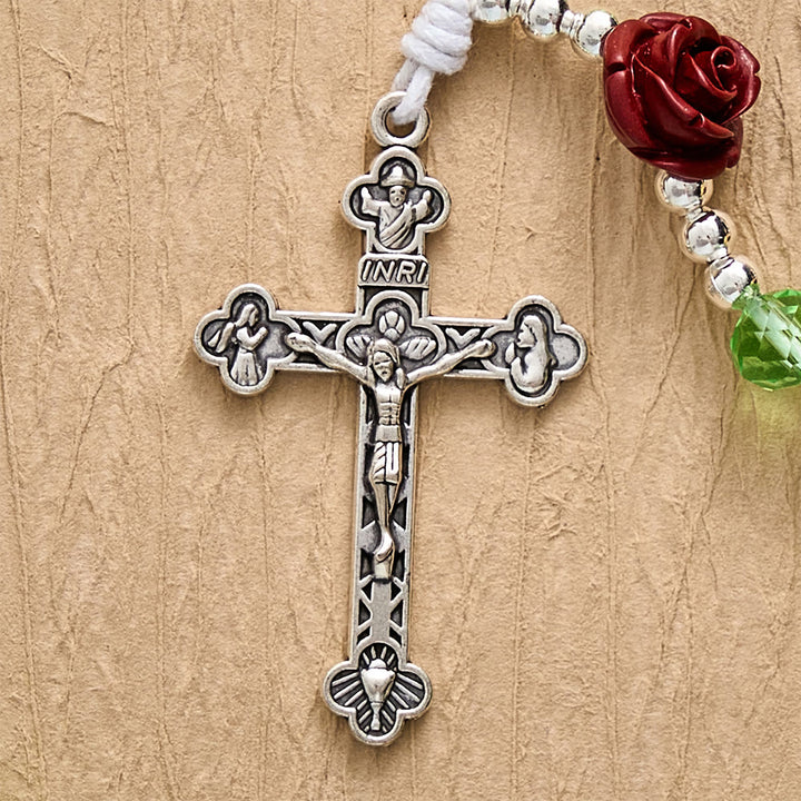 SolaceBeads Apple Green Crystal Rosary, Rose Beads, Guadalupe Medal: Gentle Light for Devotion - image 7