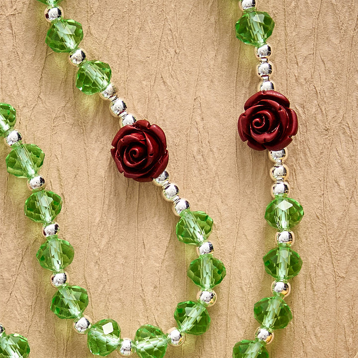 SolaceBeads Apple Green Crystal Rosary, Rose Beads, Guadalupe Medal: Gentle Light for Devotion - image 5