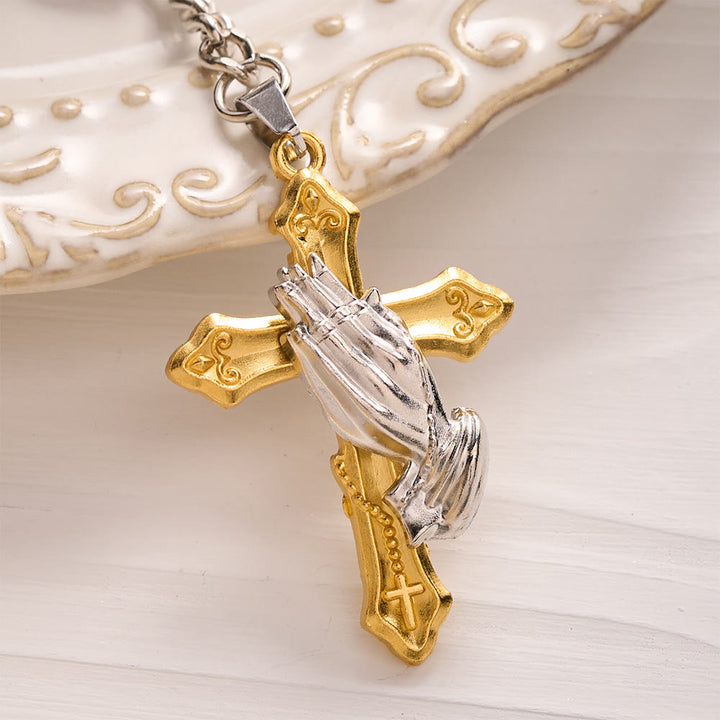 Solacebeads Mini Holy Bible &amp; Praying Hands Cross Keychain: Guard Your Daily Journey - image 4