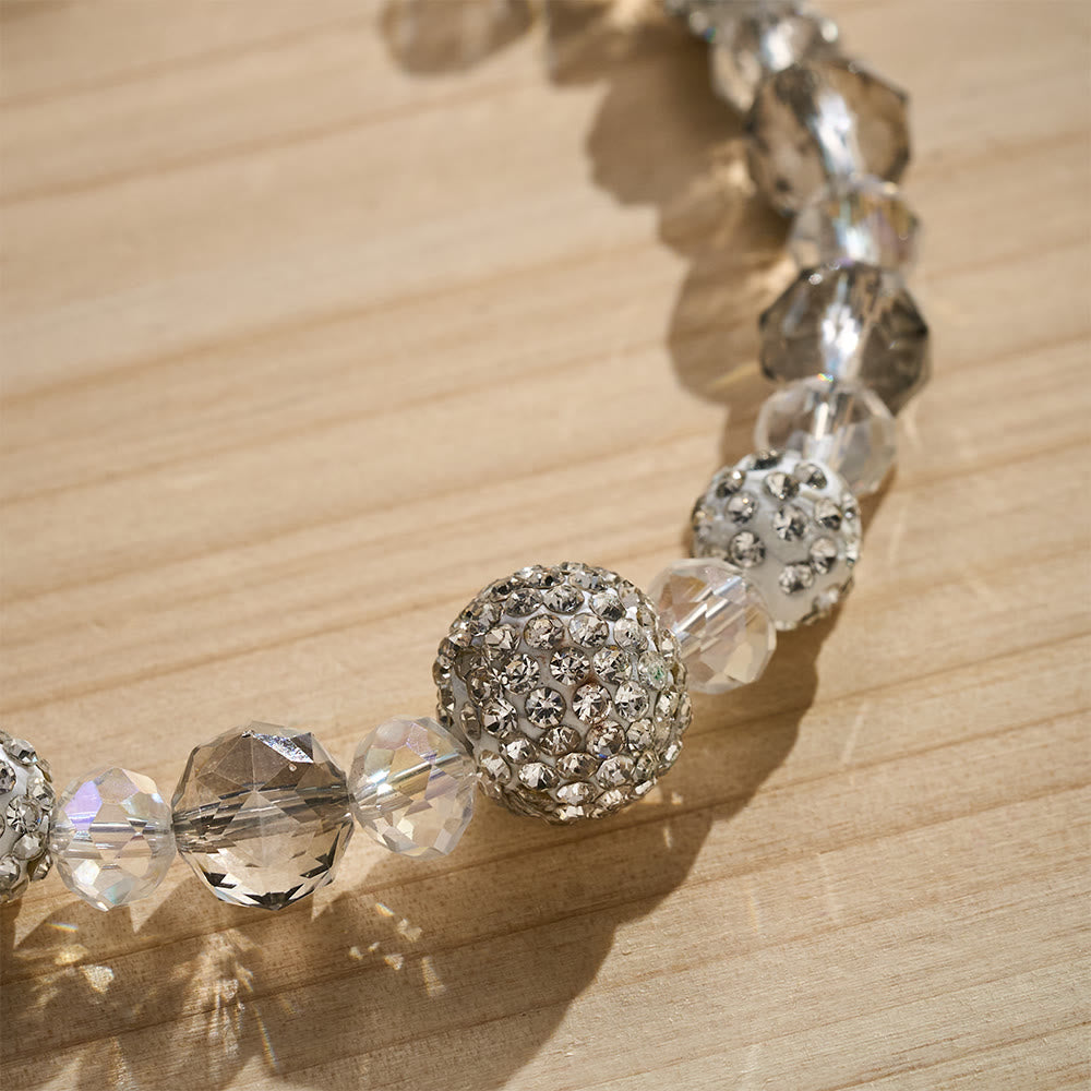 SolaceBeads Silver Clear Crystal Beaded Phone Charm: Blessed by the starlight grace of faith - image 4