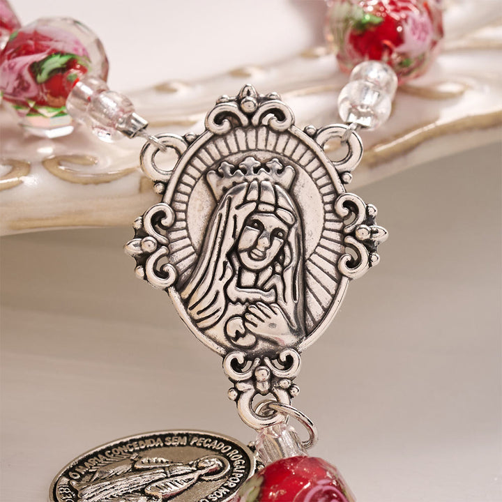 SolaceBeads Floral Glass Portable Amulet, Dual Religious Charms: Steadfast Devotion Blessing - image 4