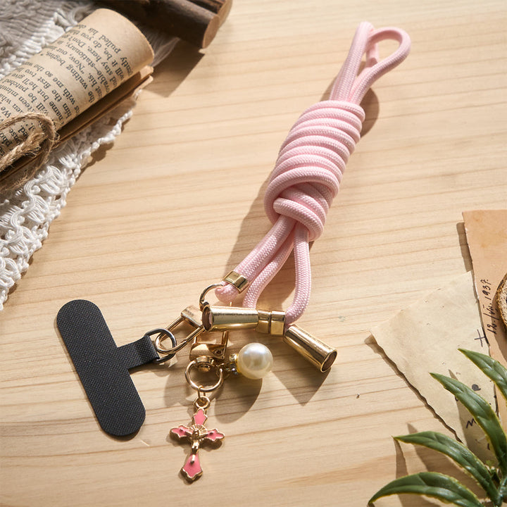 Solacebeads Adjustable Braided Crossbody Phone Charm &amp; Dainty Enamel Cross: Woven With Sacred Warmth - image 22