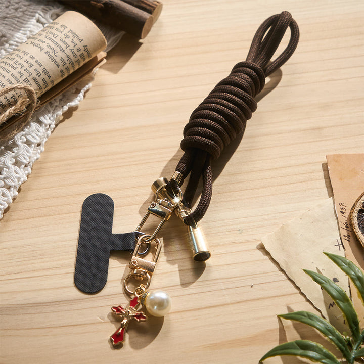 Solacebeads Adjustable Braided Crossbody Phone Charm &amp; Dainty Enamel Cross: Woven With Sacred Warmth - image 23