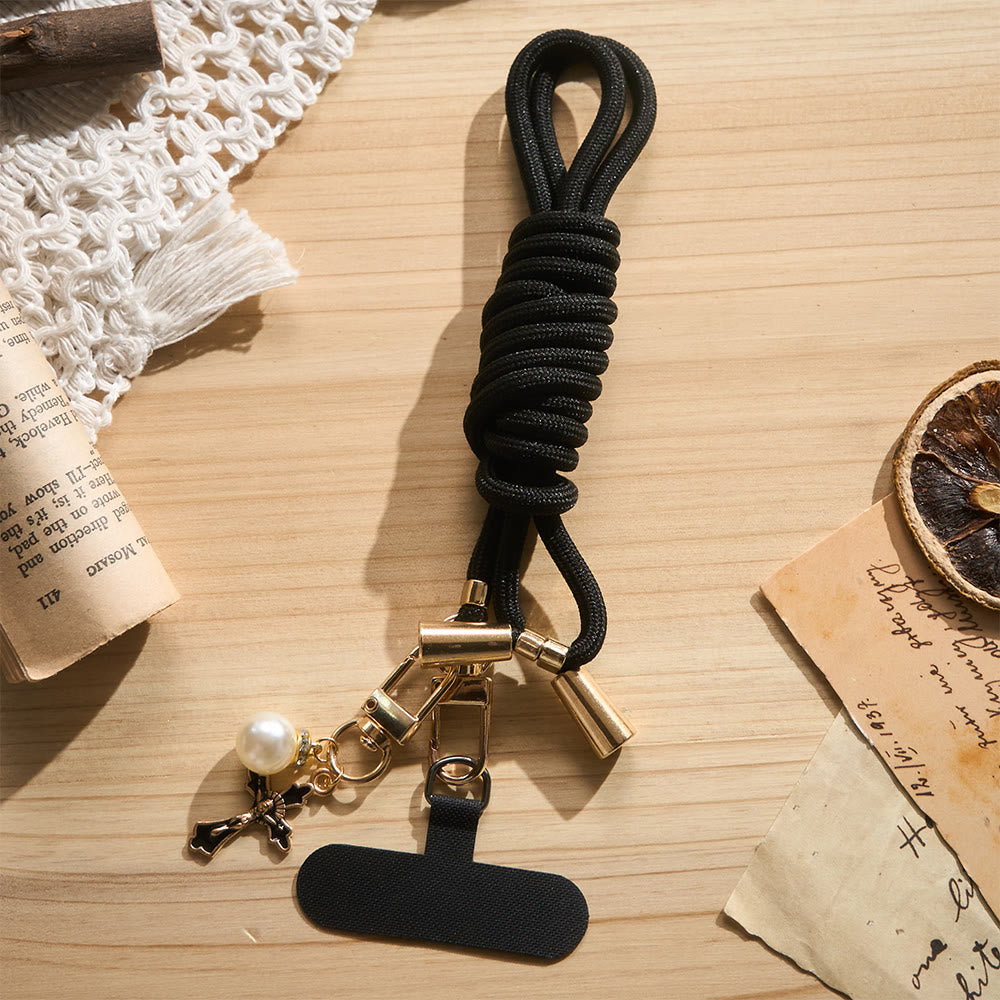 Solacebeads Adjustable Braided Crossbody Phone Charm &amp; Dainty Enamel Cross: Woven With Sacred Warmth - image 25