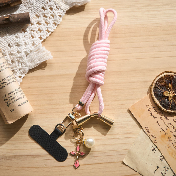 Solacebeads Adjustable Braided Crossbody Phone Charm &amp; Dainty Enamel Cross: Woven With Sacred Warmth - image 26