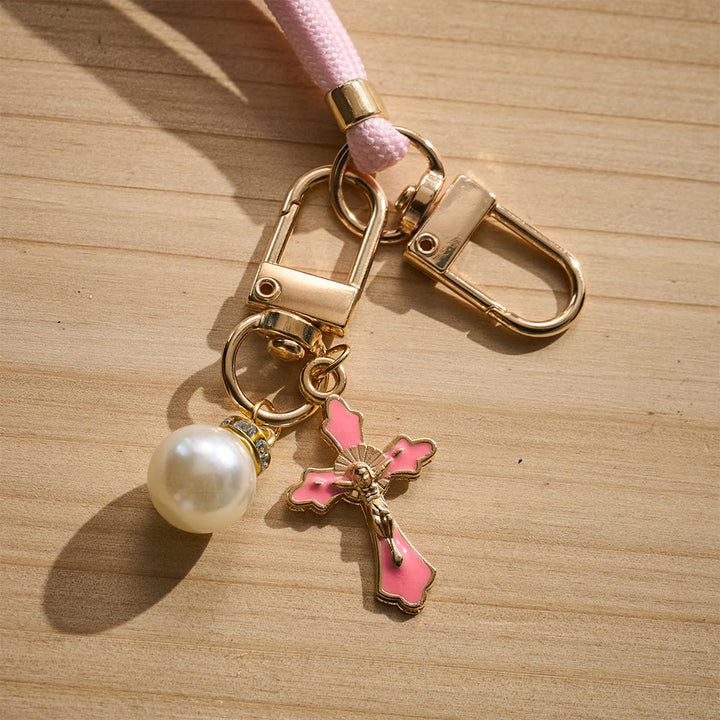 Solacebeads Adjustable Braided Crossbody Phone Charm &amp; Dainty Enamel Cross: Woven With Sacred Warmth - image 18