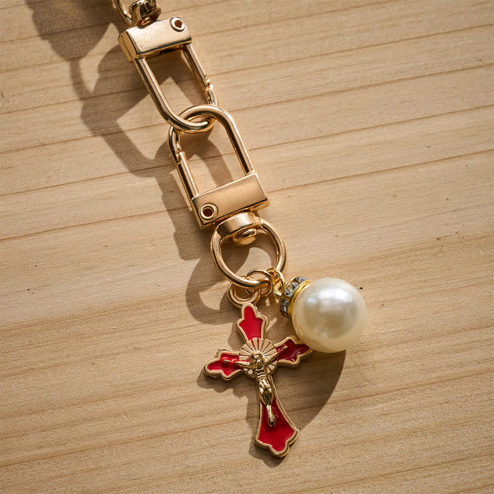Solacebeads Adjustable Braided Crossbody Phone Charm &amp; Dainty Enamel Cross: Woven With Sacred Warmth - image 19