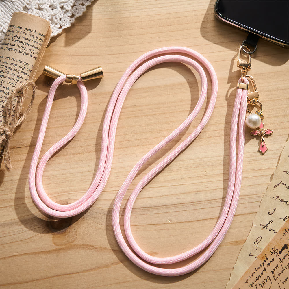 Solacebeads Adjustable Braided Crossbody Phone Charm &amp; Dainty Enamel Cross: Woven With Sacred Warmth - image 6