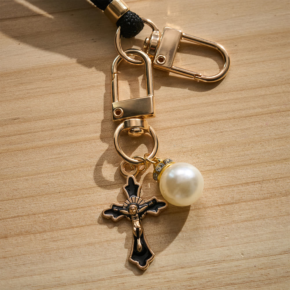 Solacebeads Adjustable Braided Crossbody Phone Charm &amp; Dainty Enamel Cross: Woven With Sacred Warmth - image 17