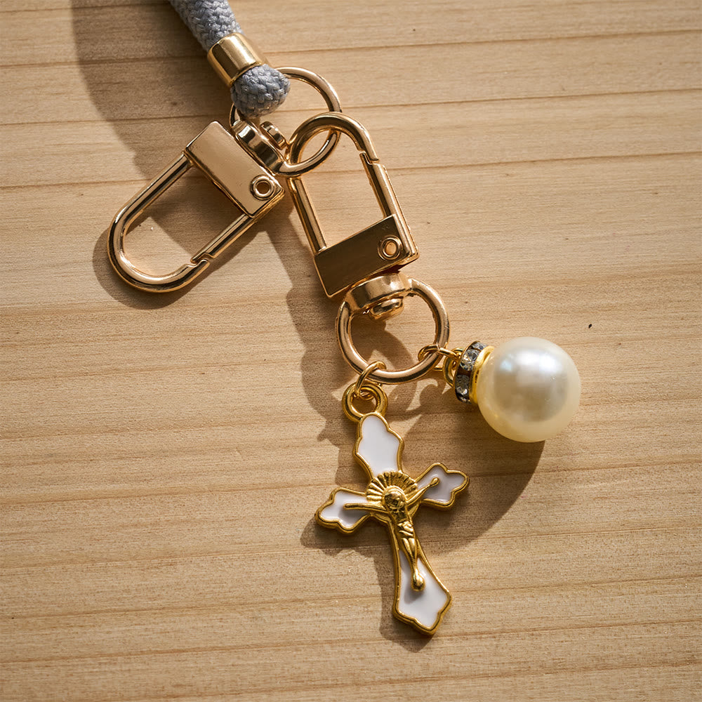 Solacebeads Adjustable Braided Crossbody Phone Charm &amp; Dainty Enamel Cross: Woven With Sacred Warmth - image 20
