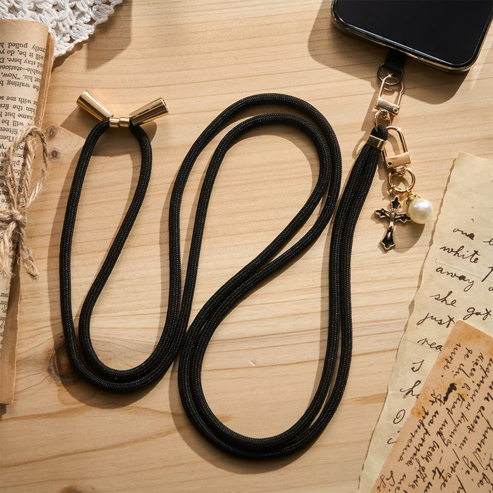 Solacebeads Adjustable Braided Crossbody Phone Charm &amp; Dainty Enamel Cross: Woven With Sacred Warmth - image 5