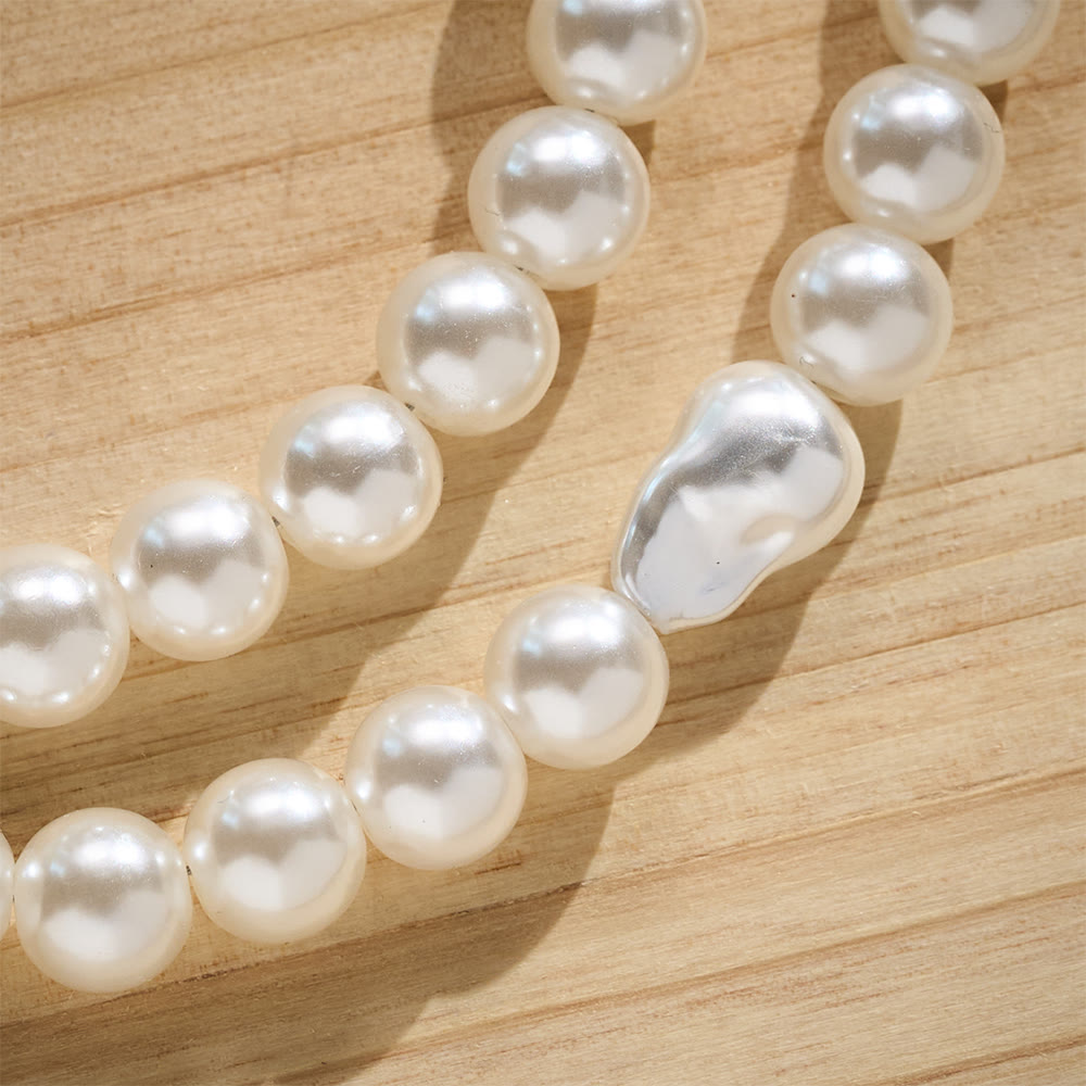 SolaceBeads Baroque Imitation Pearl Strand Clear Cross Phone Lanyard: Blessed With Gentle Purity - image 3