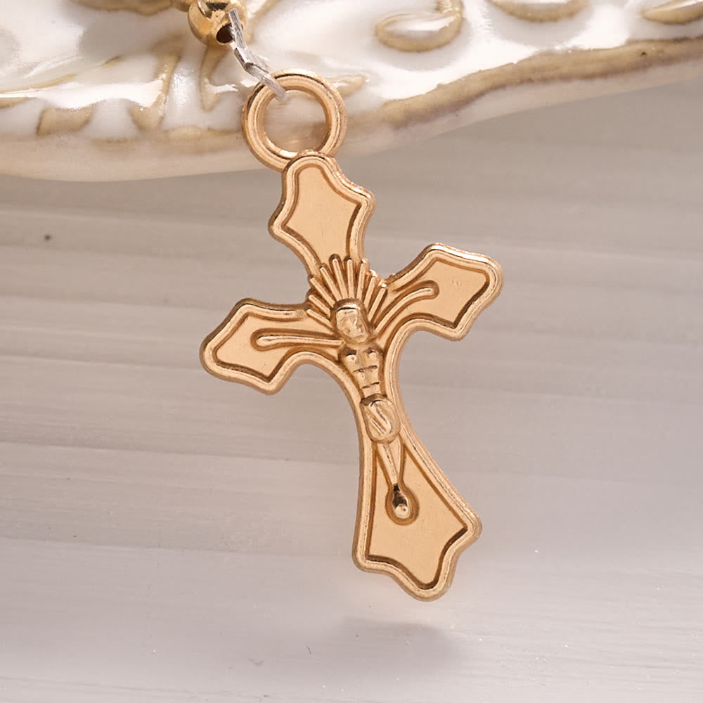 SolaceBeads Multicolor Stone KeyChain, Miraculous Medal &amp; Crucifix Charm: Abundant Divine Grace - image 4