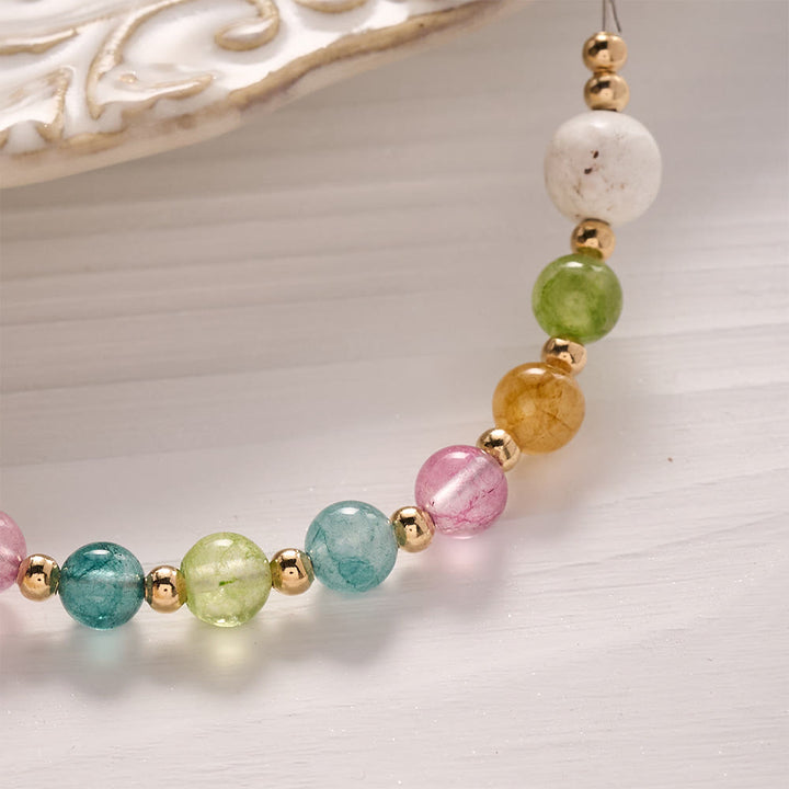 SolaceBeads Multicolor Stone KeyChain, Miraculous Medal &amp; Crucifix Charm: Abundant Divine Grace - image 3
