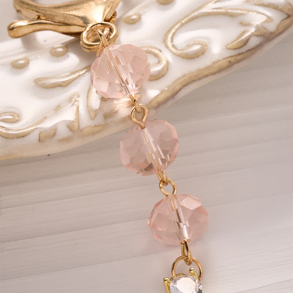 SolaceBeads Pink Crystal Keychain, Guadalupe Cross: Gentle Light of Faith - image 2