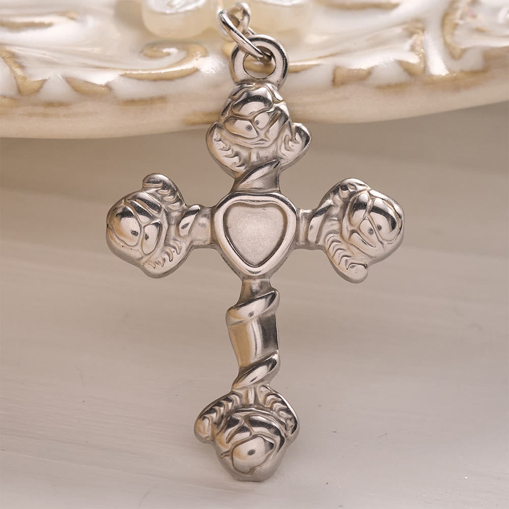 SolaceBeads Blue Rose Phone Charm, Butterfly &amp; Rose Cross: Divine Grace Blessing - image 4