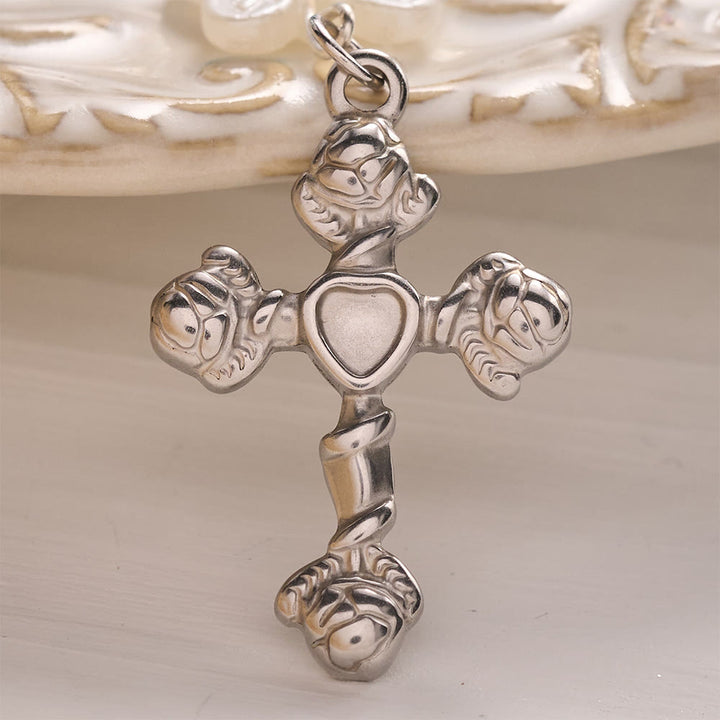 SolaceBeads Blue Rose Phone Charm, Butterfly &amp; Rose Cross: Divine Grace Blessing - image 4