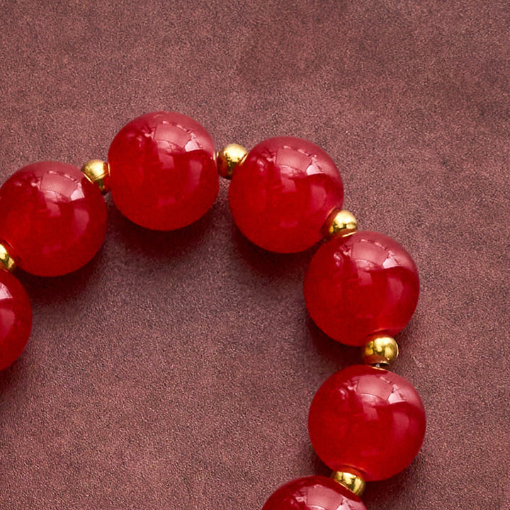 SolaceBeads Red Glass Pocket Rosary, Sacred Heart &amp; Crucifix: Divine Devotion - image 2