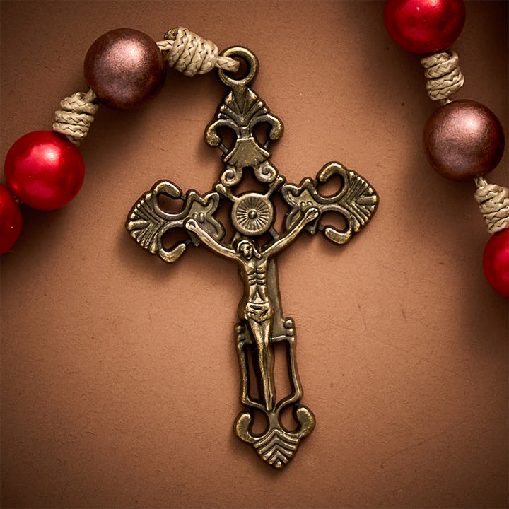 SolaceBeads Red Bead Artistic Rosary, Miraculous Medal &amp; Crucifix: Divine Prayer - image 8