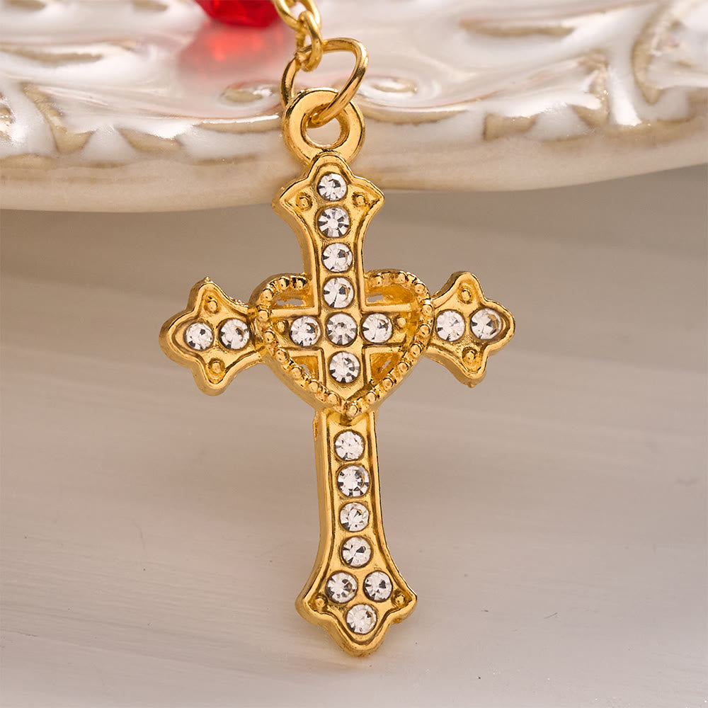 SolaceBeads Crystal Car Rosary, Assorted Colors, Guadalupe Medal: Faith Protection - image 4