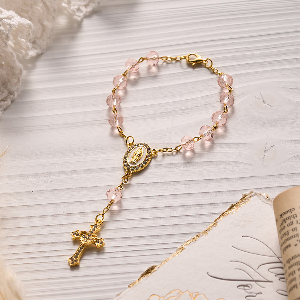SolaceBeads Crystal Car Rosary, Assorted Colors, Guadalupe Medal: Faith Protection - image 20