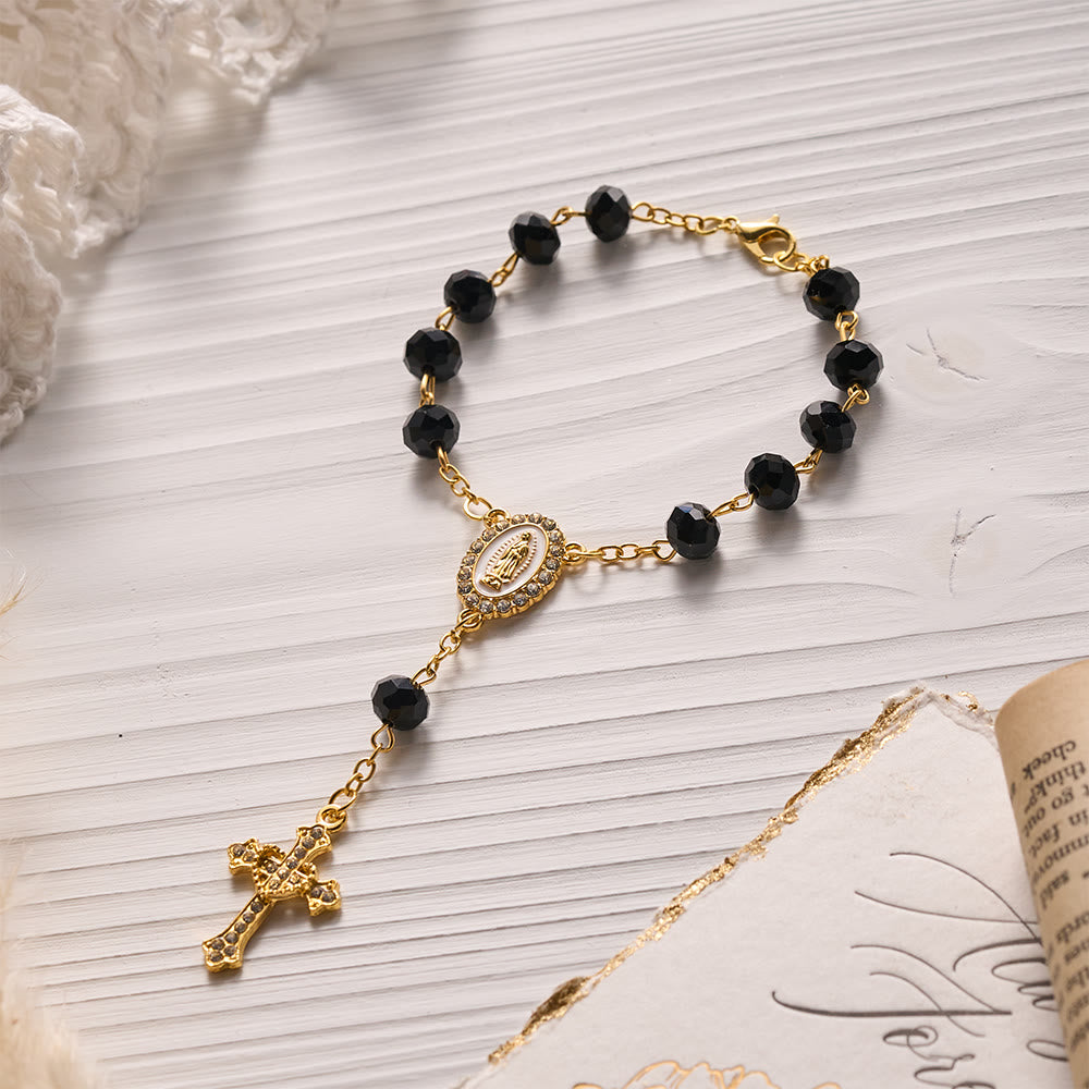 SolaceBeads Crystal Car Rosary, Assorted Colors, Guadalupe Medal: Faith Protection - image 15