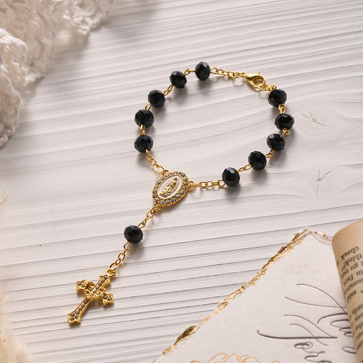 SolaceBeads Crystal Car Rosary, Assorted Colors, Guadalupe Medal: Faith Protection - image 15