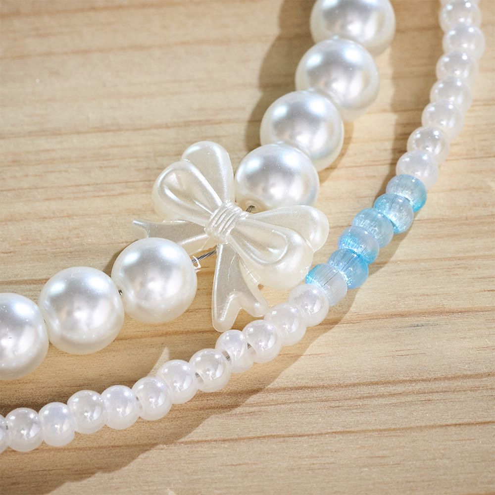 SolaceBeads Phone Charm, Pearl &amp; Blue‑White Glass Beads, Cross: Faith‑Inspired Mobile Ornament - image 10