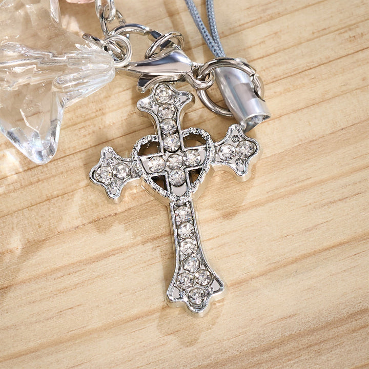 SolaceBeads Phone Charm, Crystal Beads &amp; Star Pendant, Cross: Gentle‑Toned Devotion accessories - image 4
