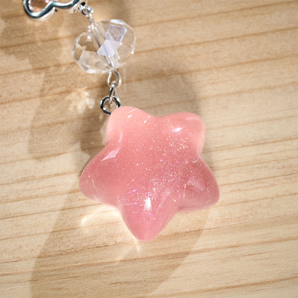 SolaceBeads Phone Charm, Crystal Beads &amp; Star Pendant, Cross: Gentle‑Toned Devotion accessories - image 3
