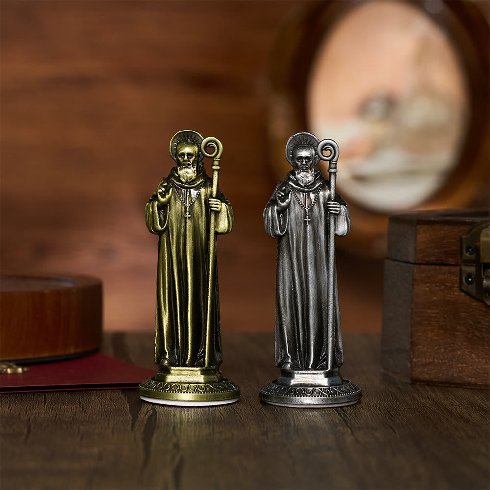 SolaceBeads St. Benedict Mini Alloy Prayer Statue: The firm protection Brought by Benedict - image 0