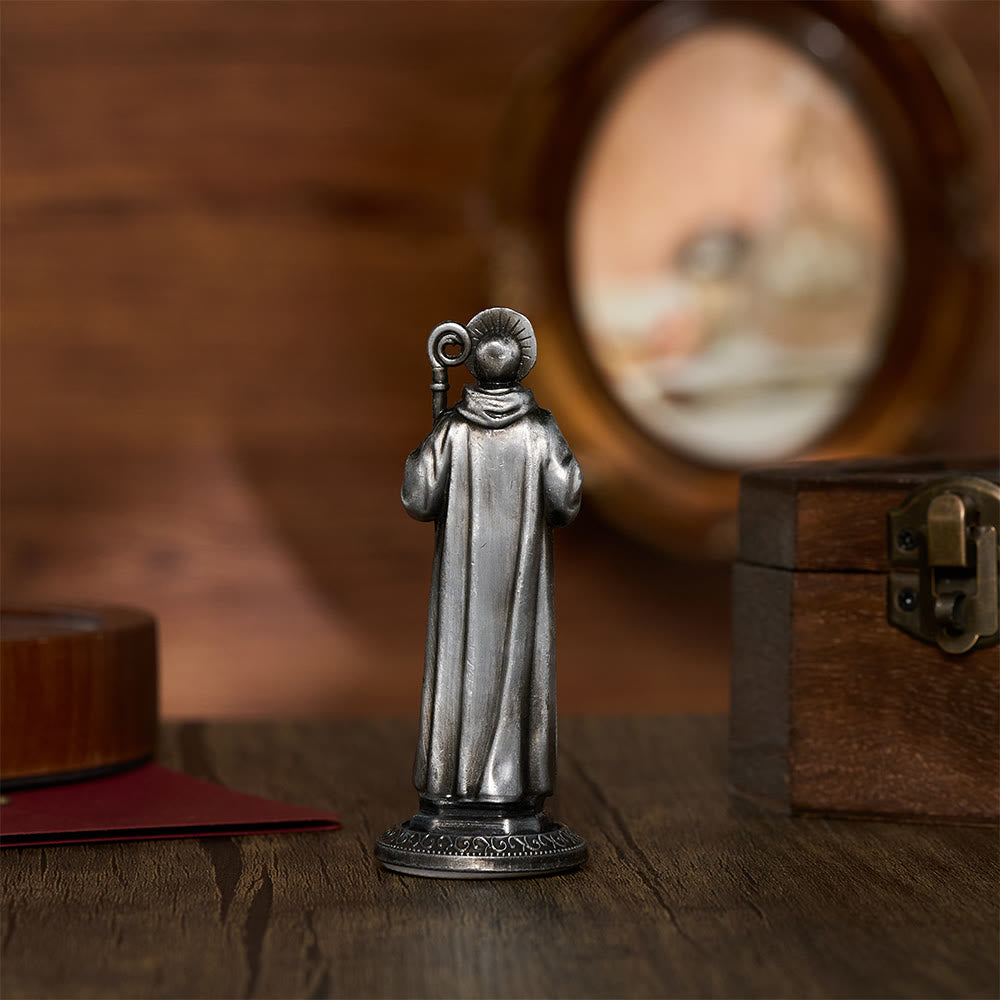 SolaceBeads St. Benedict Mini Alloy Prayer Statue: The firm protection Brought by Benedict - image 6