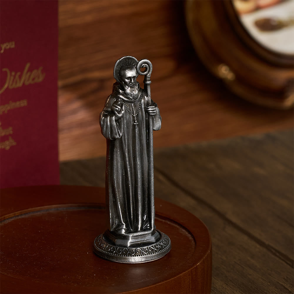 SolaceBeads St. Benedict Mini Alloy Prayer Statue: The firm protection Brought by Benedict - image 4