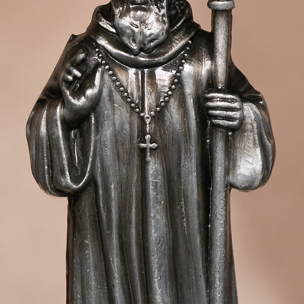 SolaceBeads St. Benedict Mini Alloy Prayer Statue: The firm protection Brought by Benedict - image 8