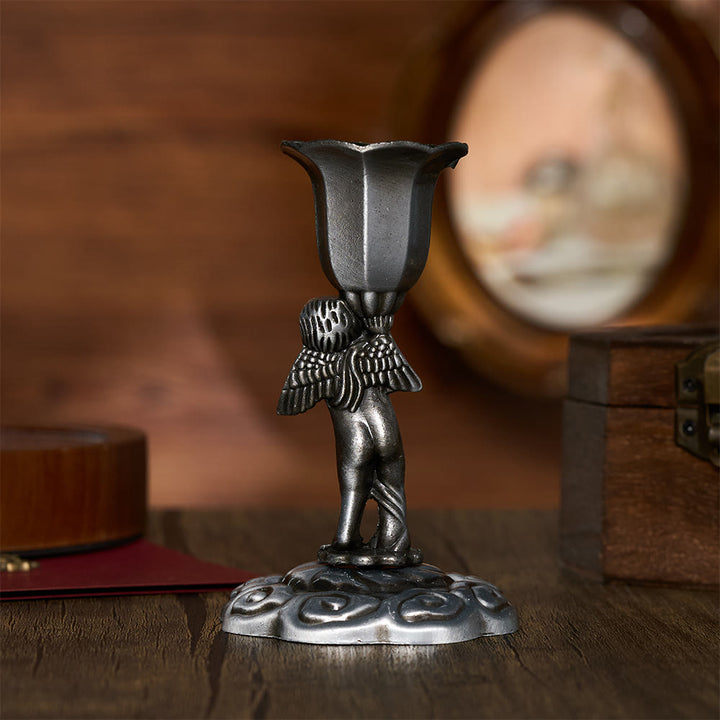 SolaceBeads Cherub Prayer Candle Holder Statue: Sacred Glow for Altar Devotion - image 4