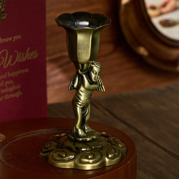 SolaceBeads Cherub Prayer Candle Holder Statue: Sacred Glow for Altar Devotion - image 5