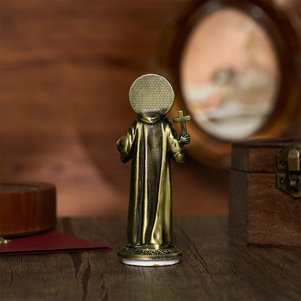 Solacebeads St. Benedict With Cross And Rule Mini Alloy Prayer Statue: Bringing Spiritual Shelter - image 4