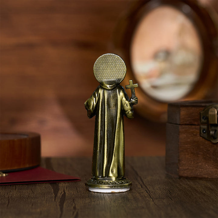 Solacebeads St. Benedict With Cross And Rule Mini Alloy Prayer Statue: Bringing Spiritual Shelter - image 4