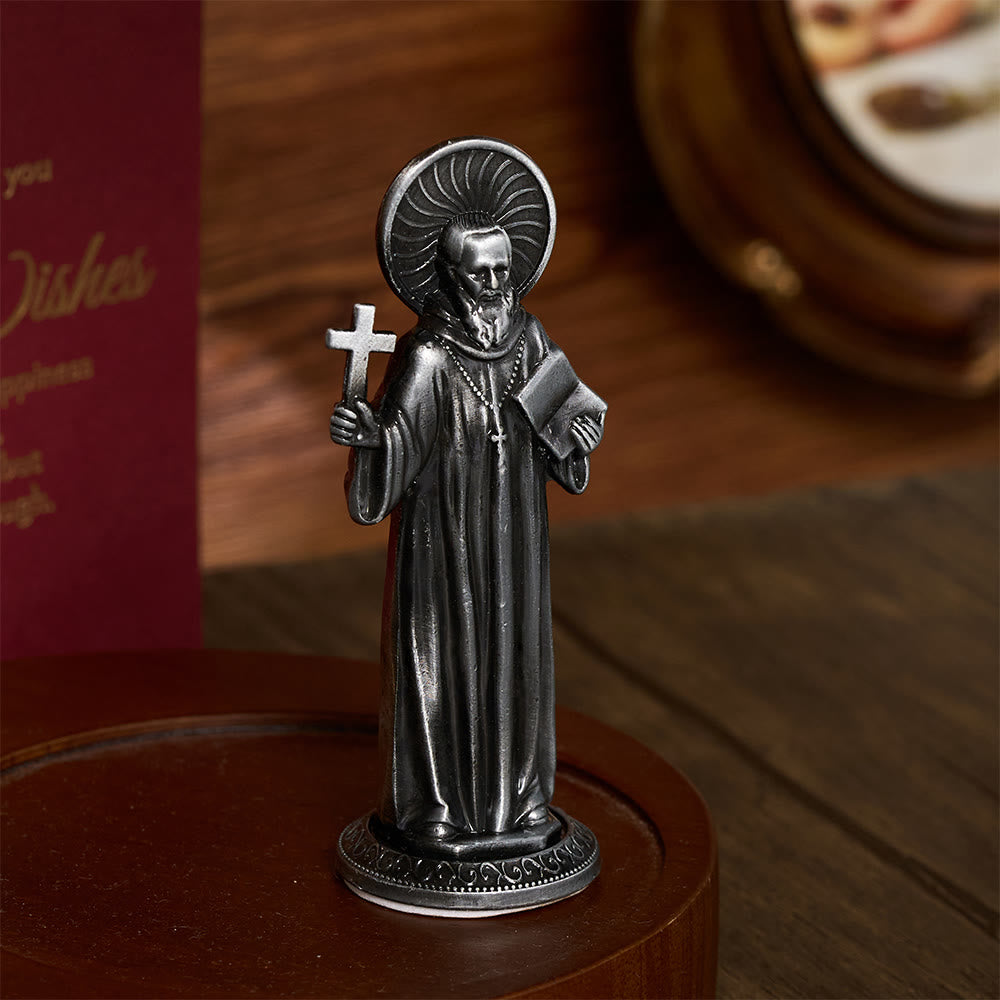 Solacebeads St. Benedict With Cross And Rule Mini Alloy Prayer Statue: Bringing Spiritual Shelter - image 5
