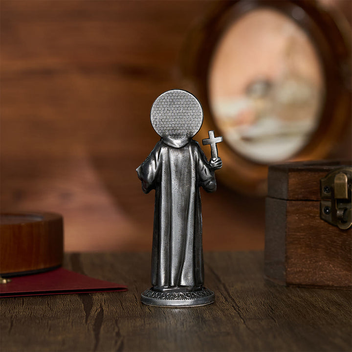 Solacebeads St. Benedict With Cross And Rule Mini Alloy Prayer Statue: Bringing Spiritual Shelter - image 3