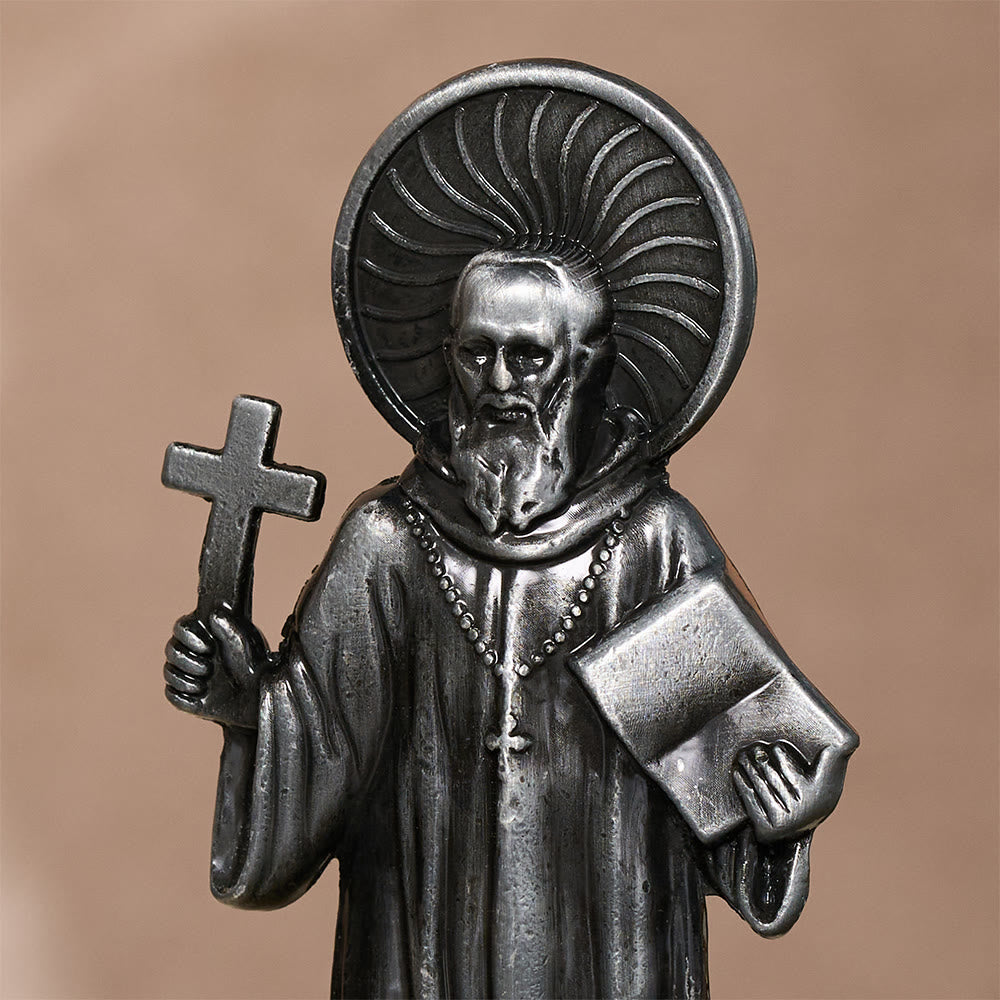 Solacebeads St. Benedict With Cross And Rule Mini Alloy Prayer Statue: Bringing Spiritual Shelter - image 7