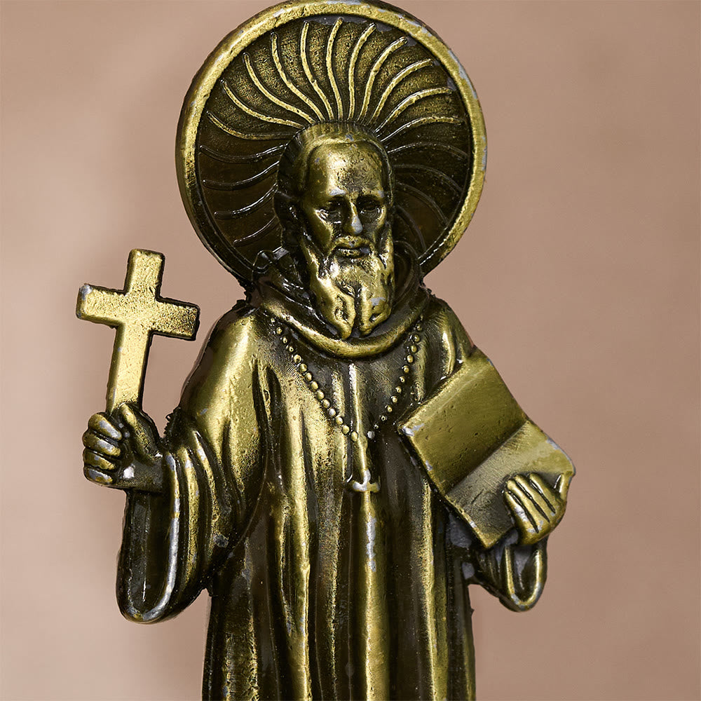 Solacebeads St. Benedict With Cross And Rule Mini Alloy Prayer Statue: Bringing Spiritual Shelter - image 8