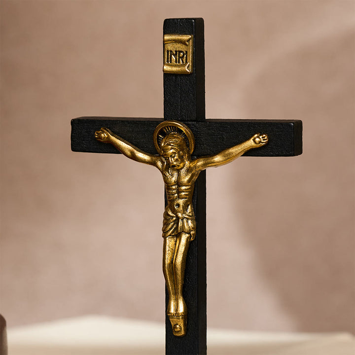 SolaceBeads Standing Wood Crucifix Tabletop Prayer Cross: Accompanying Personal Meditation - image 5
