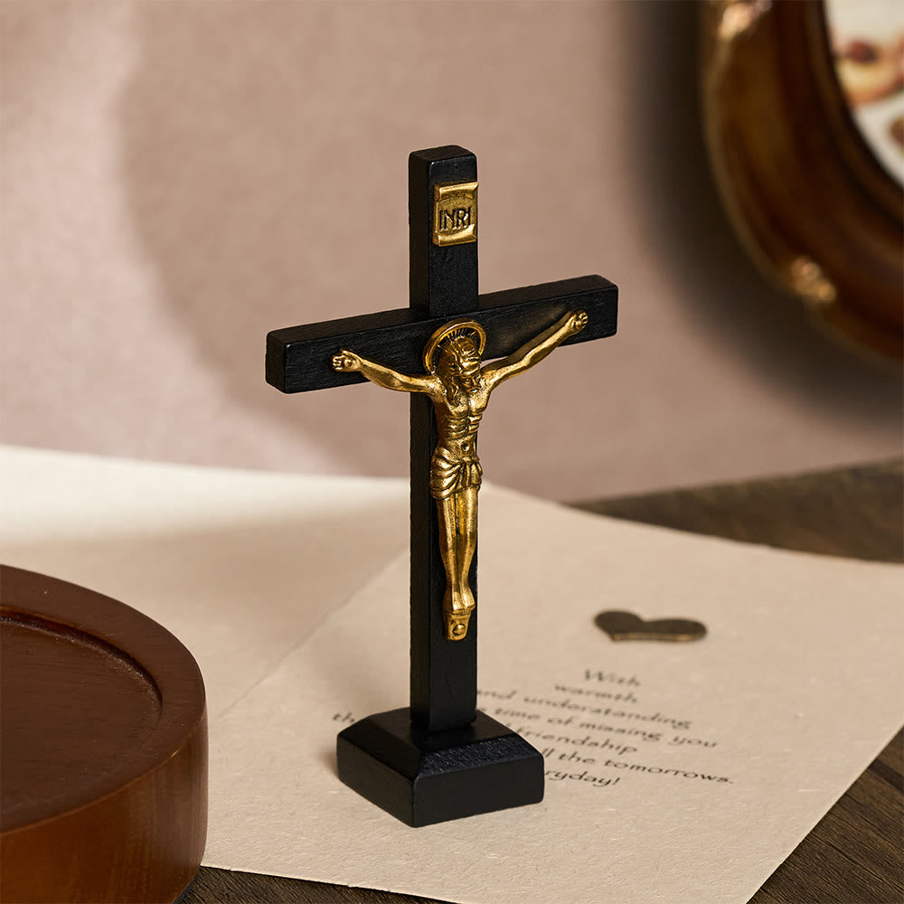 SolaceBeads Standing Wood Crucifix Tabletop Prayer Cross: Accompanying Personal Meditation - image 8
