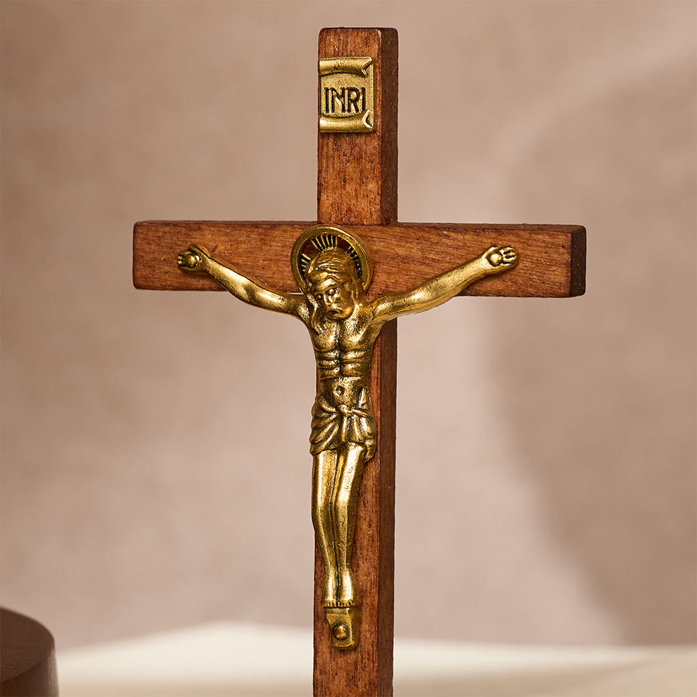 SolaceBeads Standing Wood Crucifix Tabletop Prayer Cross: Accompanying Personal Meditation - image 6